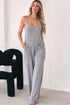 Loose Fit Side Pockets Spaghetti Strap Wide Leg Jumpsuit